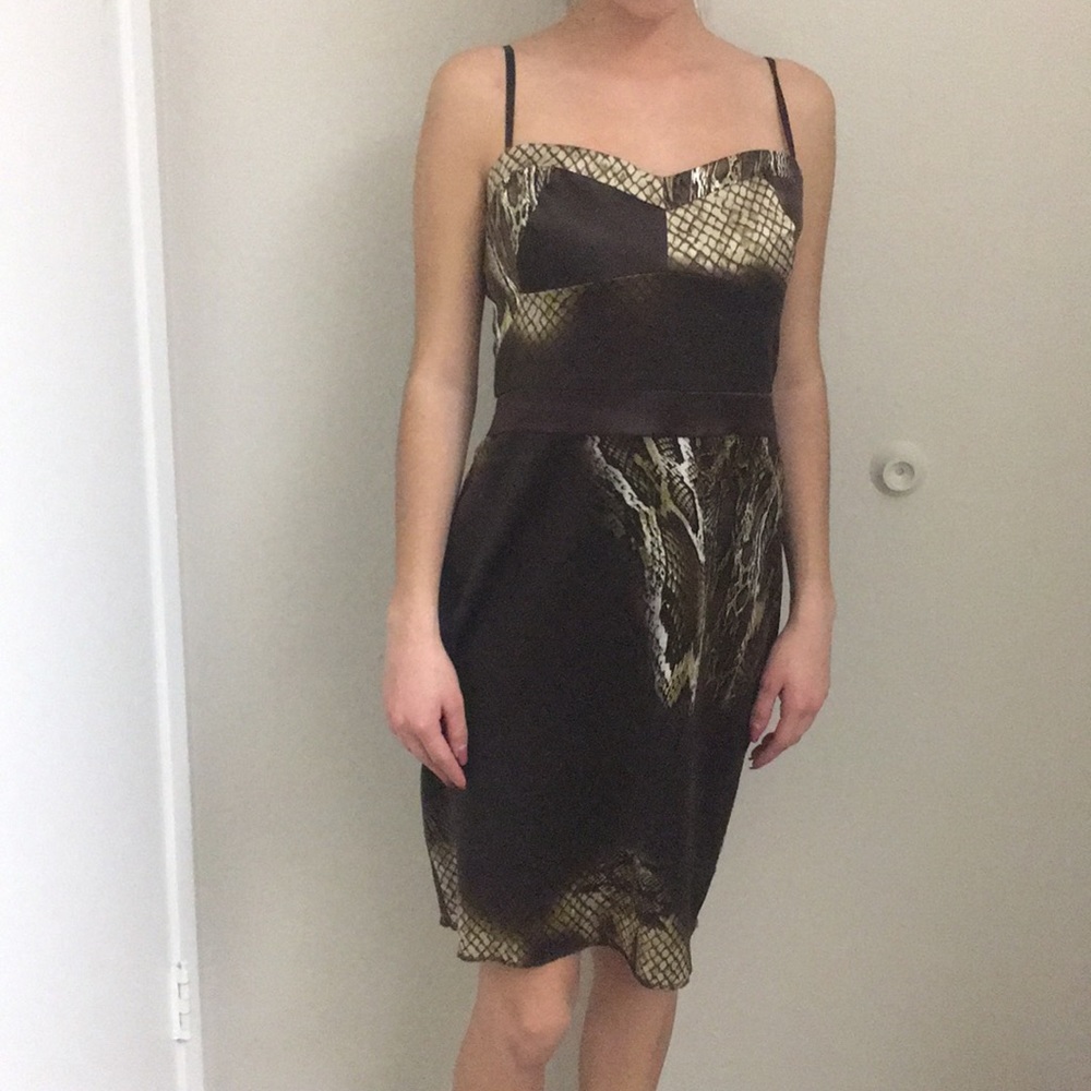Brown snake print dress